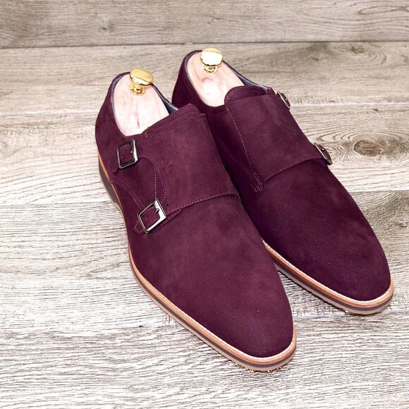 * NIB * $495 Nordstrom ZELLI Italia 10.5 M Bordo Goatskin Suede * add $15 Trees main image 12